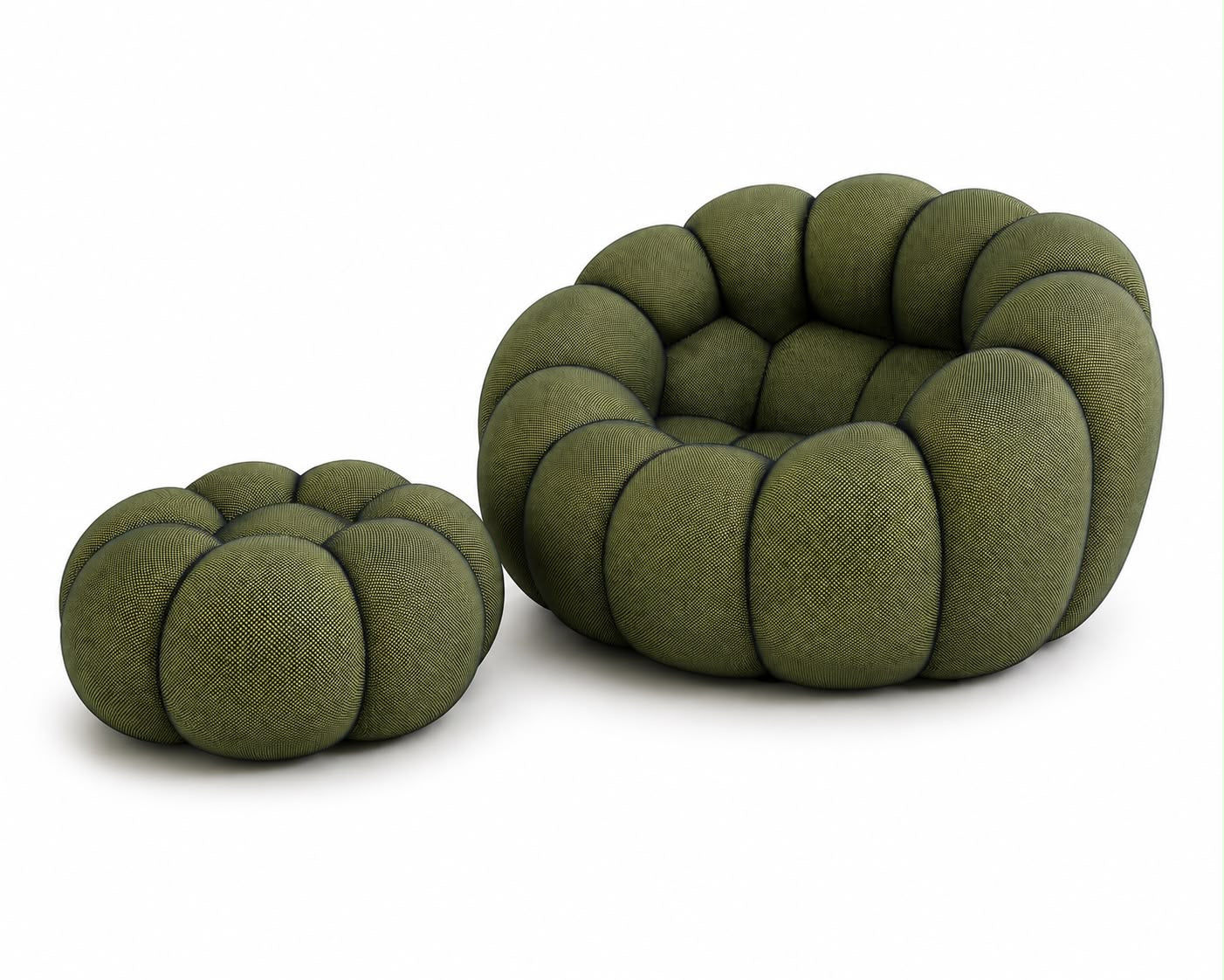 Bubble Lounge Sofa- Olive Green