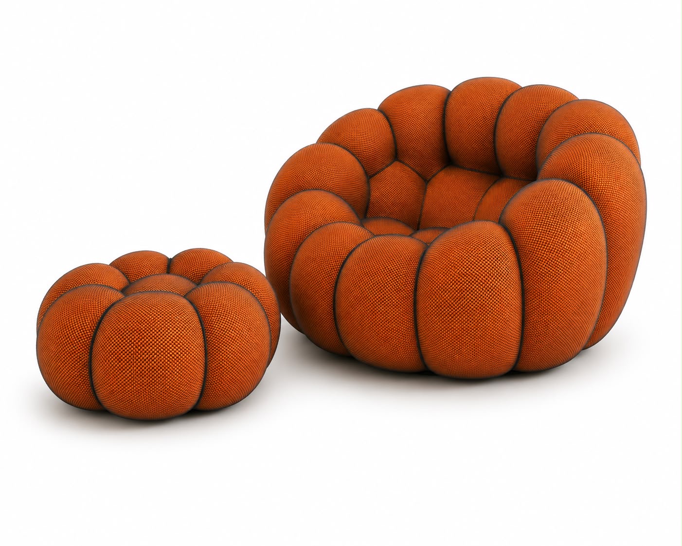 Bubble Lounge Sofa- Tangerine