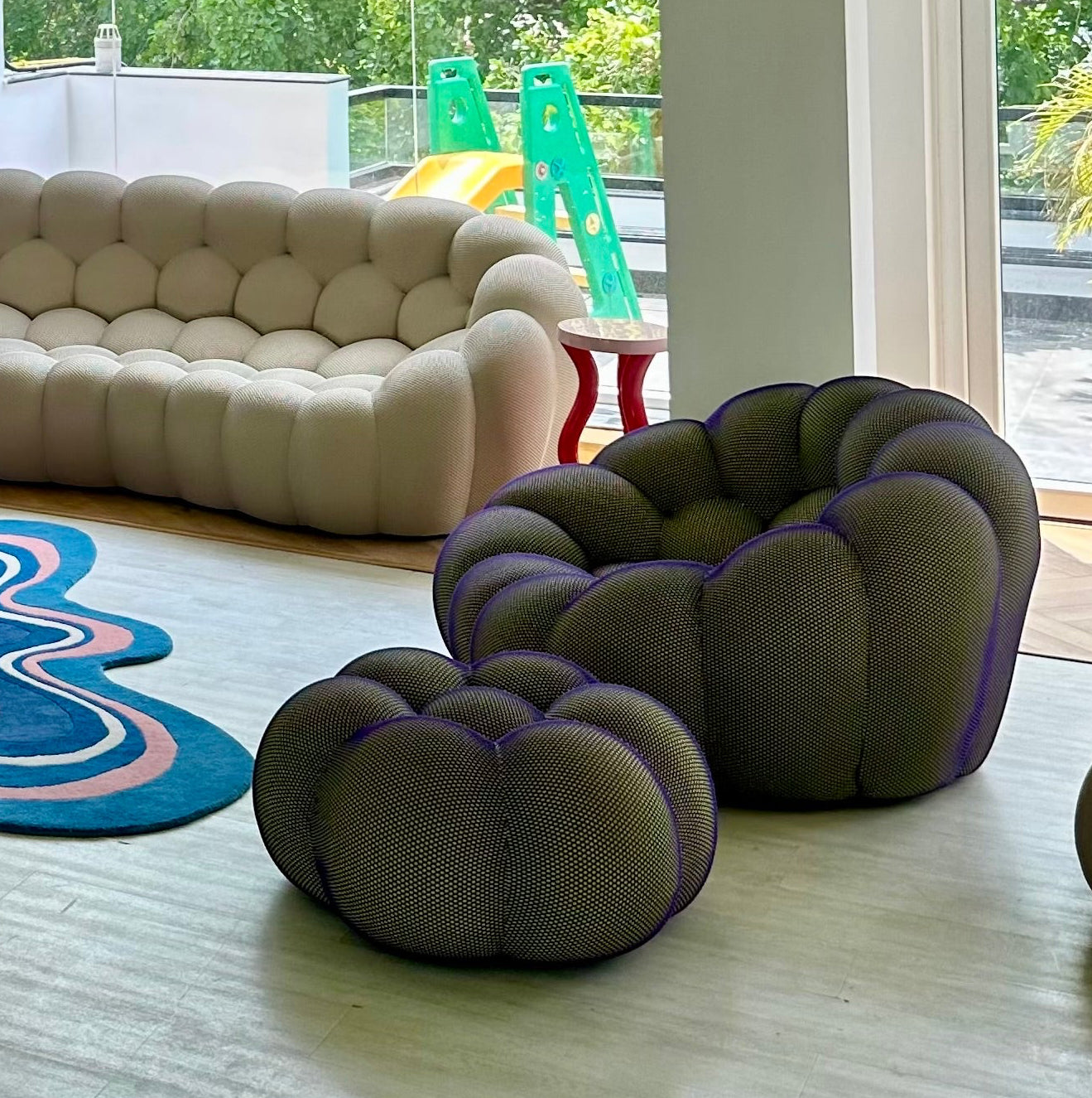 Bubble Lounge Sofa- Olive Green